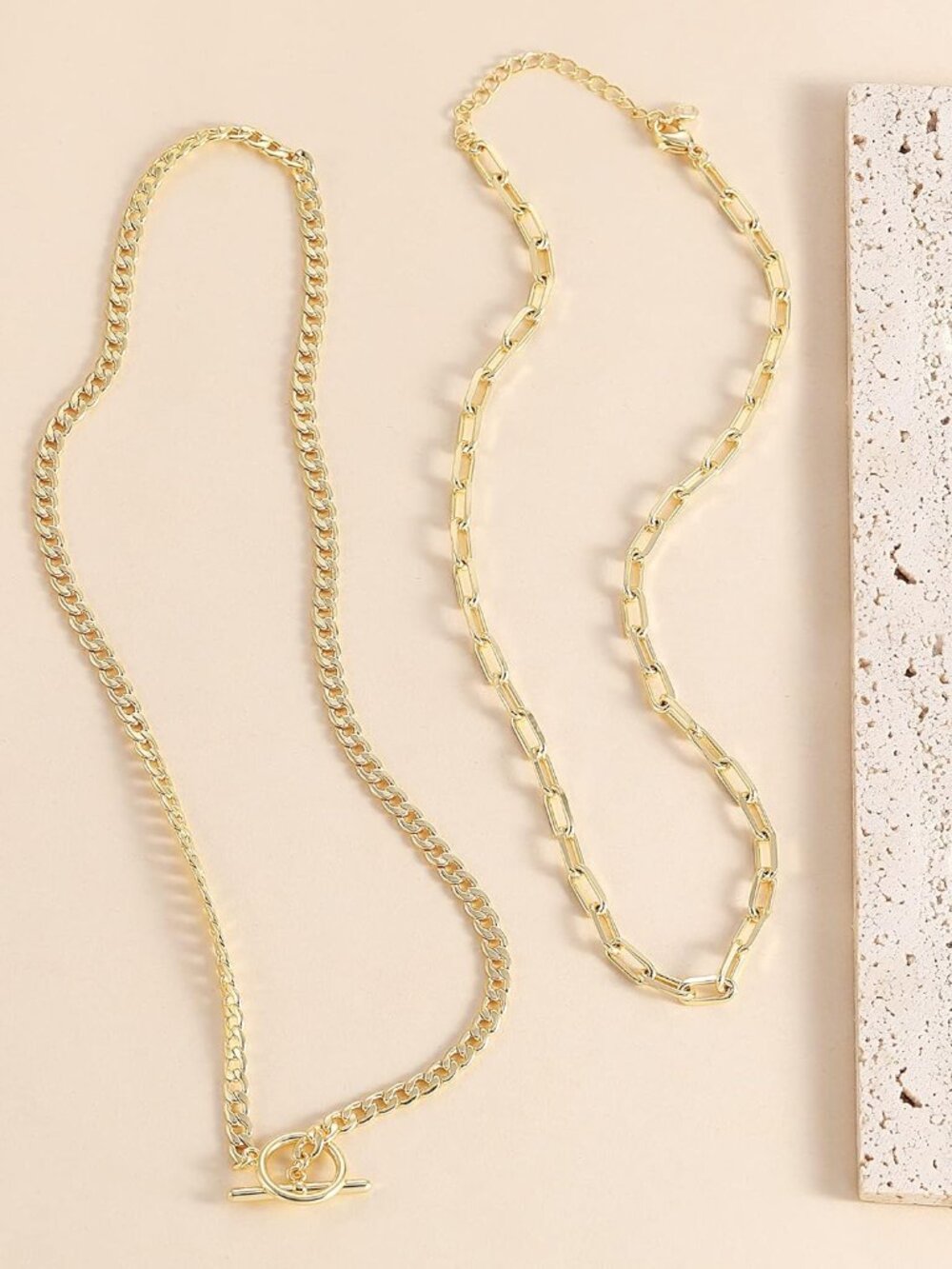 Layered Necklaces for Women, 14K Gold Plated Chain Necklace Women Trendy Cuban L - Picture 6 of 8